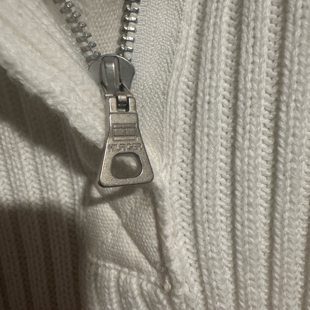Tommy Hilfiger White Ribbed Long Sleeve Sweater - Picture 5 of 6